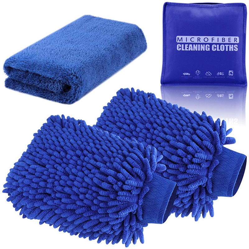 4 stuks Car Wash Clean Kit Mitt