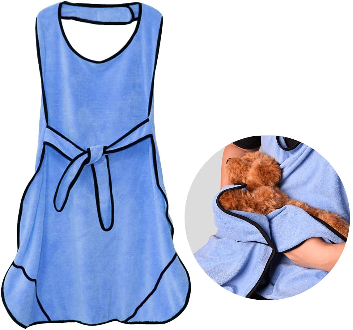 Schort voor hondendrooghanddoeken voor dames heren met zak, handdoeken voor puppy's voor kleine middelgrote honden