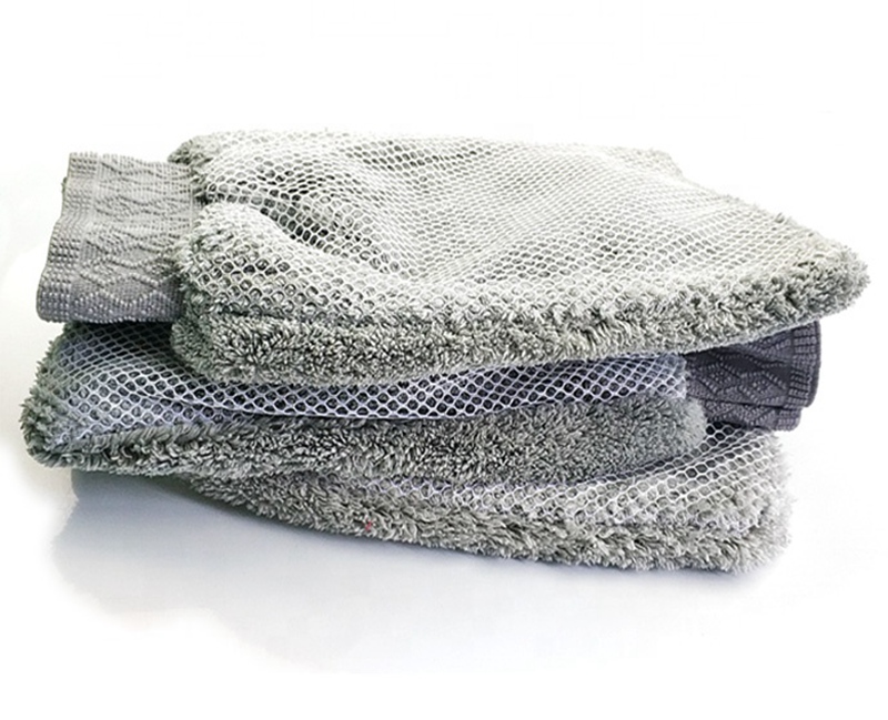 Microvezel washandschoen met gaas